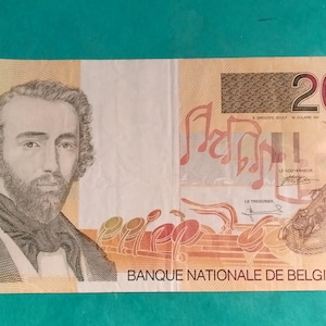 Belgium 200 Francs original bank mote authentic USED c 1984