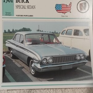 Buick Special Sedan 1961  CLASSIC CAR  14x14cm photo décoration murale cadeau automobile carte de transport Litho vintage éphémères vtg