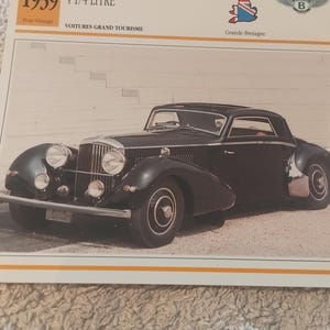 vintage  BENTLEY Cars photo carte photo antique automobile auto cadeau de collection - Français carte