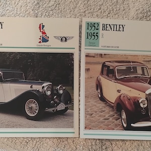 vintage 2 BENTLEY Cars photo carte photo antique automobile auto cadeau de collection - Français carte