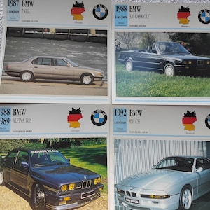Carte photo de voiture de collection BMW vintage, spécification, image, automobile ancienne, cadeau de collection - carte française