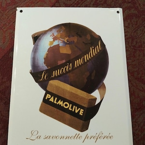 enamel plaque, Palmolive soap french enamel sign advertisement limited edition