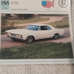 BUICK Riviera 1963/65 CLASSIC CAR 14x14cm photo décoration murale cadeau automobile carte de transport Litho vintage éphémères vtg