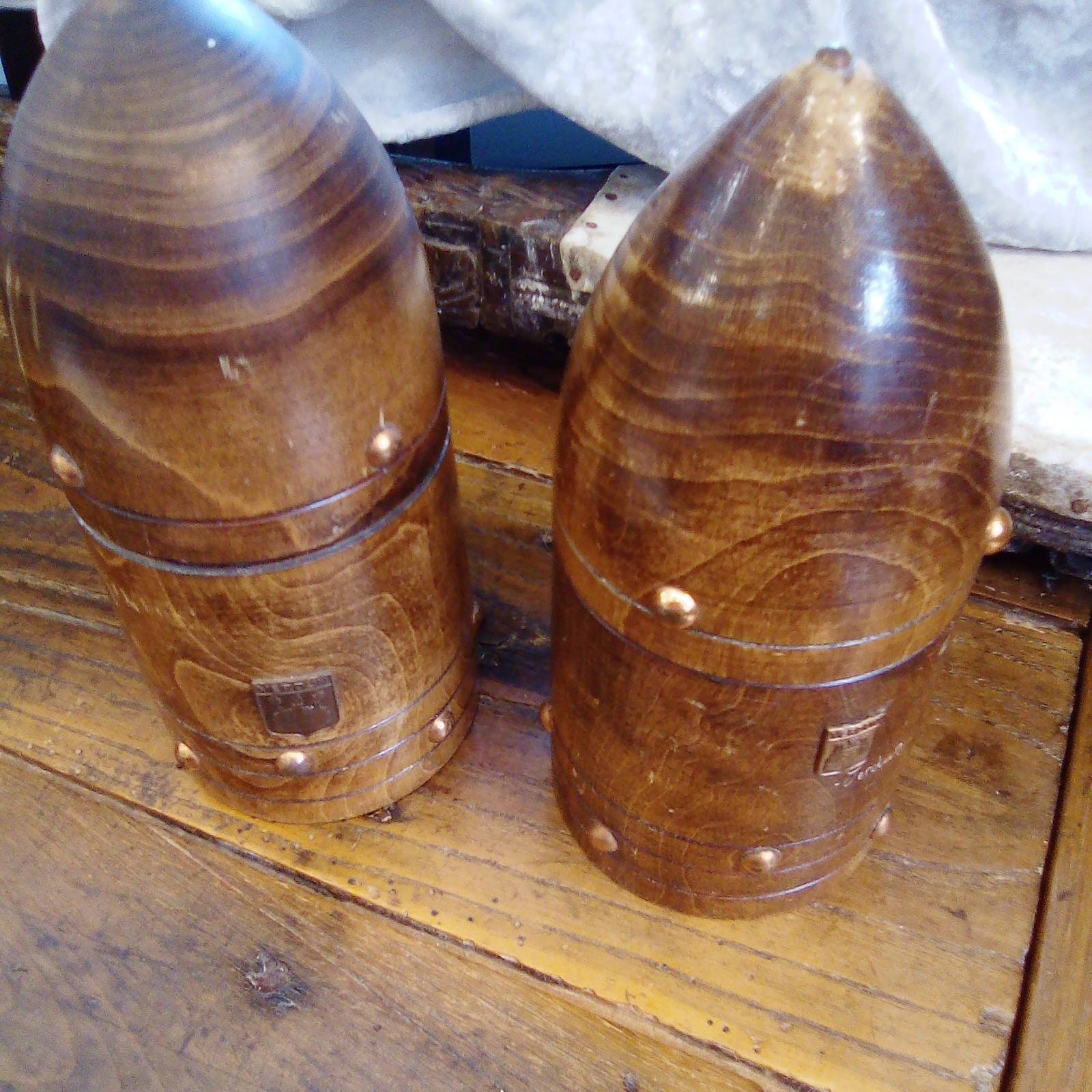 Deux Pots Décoratifs à Couvercle en Bois, Bijoux, Papeterie, Bureau Bien Rangé, Fosses de Style Coqu