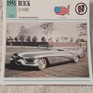 Buick Le Sabre1951  CLASSIC CAR  14x14cm photo décoration murale cadeau automobile carte de transport Litho vintage éphémères vtg