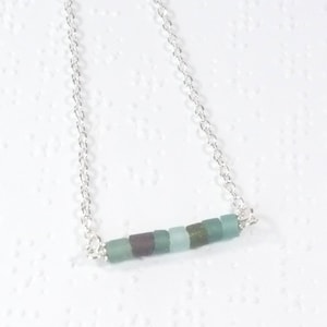 Roman Glass Jewelry, Ancient Roman Glass Necklace, Green Glass Necklace, Minimalist Necklace, Layering Necklace, Glass Bar Necklace
