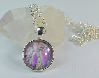 Photo Necklace, Flower Necklace, Crocus Necklace, Photography Necklace, Photograph Necklace, Spring Necklace, Original Photography Jewelry