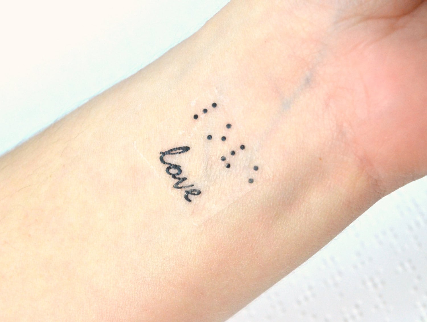 Love Braille Tattoo Braille Temporary Tattoo Valentine Etsy
