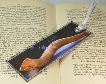 Hebrew Braille Bookmark, Unique Bookmark, Shofar Bookmark, Shalom Bookmark, Jewish Art, Fabric Bookmark, Judaica Bookmark, Jewish Bookmark