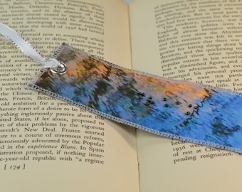 Braille Bookmark, Unique Bookmark, Reflection Bookmark, Dream Bookmark, Sunset Bookmark, Art Bookmark, Braille Gift, Fabric Bookmark