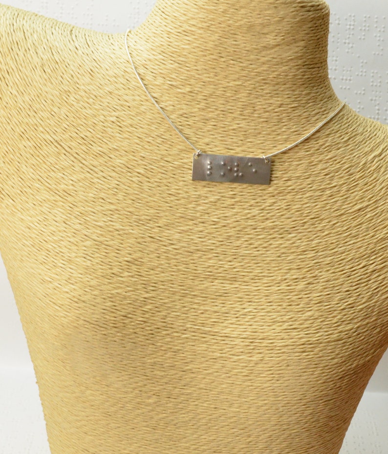 Custom Braille Necklace Personalized Braille Jewelry Etsy