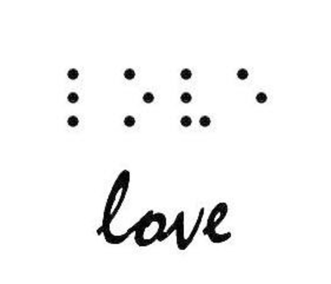 Love Braille Tattoo Braille Temporary Tattoo Valentine Etsy
