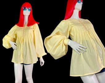 Brutus 1970s vintage billowing balloon sleeve tunic smock / Jeff Banks / Clobber