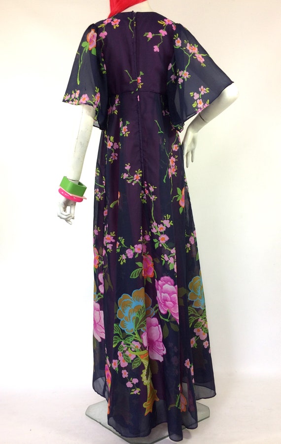 1960s vintage Simon Ellis flower power maxi dress… - image 10