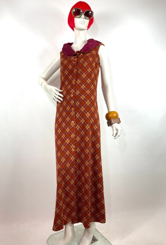 CLOBBER 1970s vintage hood jersey maxi dress / 6… - image 6