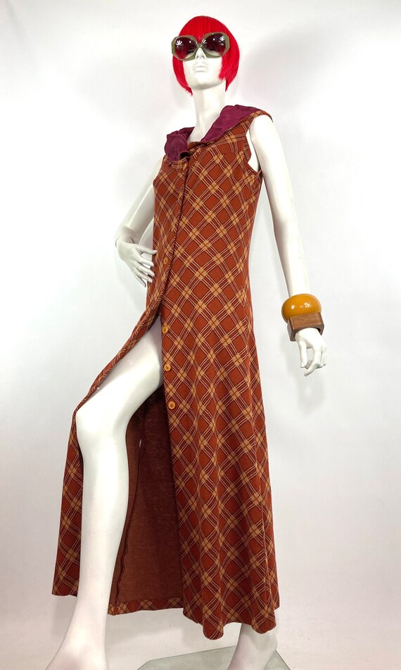 CLOBBER 1970s vintage hood jersey maxi dress / 6… - image 4