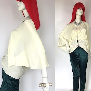 Bill Gibb vintage 1970s deco batwing jacket / blouse / 30s glamour / Bee beadwork / Hollywood UK 12