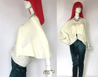 Bill Gibb vintage 1970s deco batwing jacket / blouse / 30s glamour / Bee beadwork / Hollywood UK 12