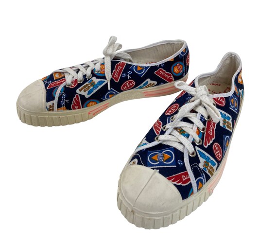 1960s / 70s vintage novelty Gas station print sneaker… Gem