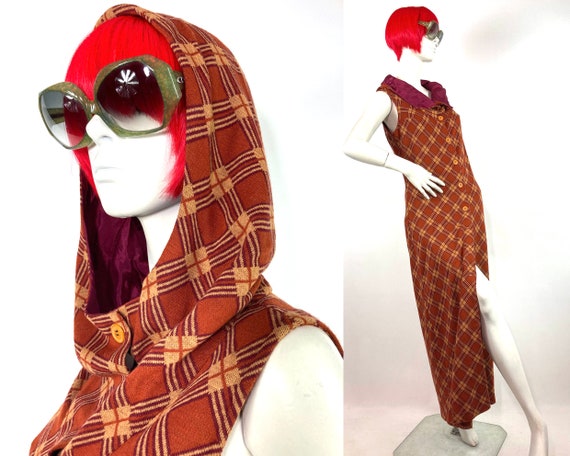 CLOBBER 1970s vintage hood jersey maxi dress / 6… - image 1