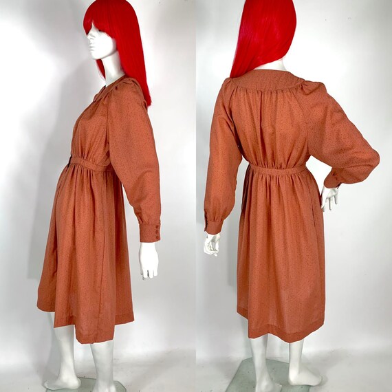 Cacharel 1970s wool midi shirt smock dress / Cott… - image 3