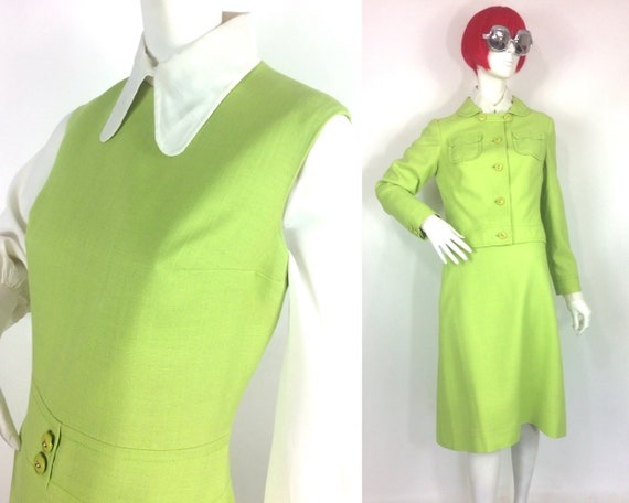 1960s Vintage LOUIS FERAUD Mod space age dress set //… - Gem