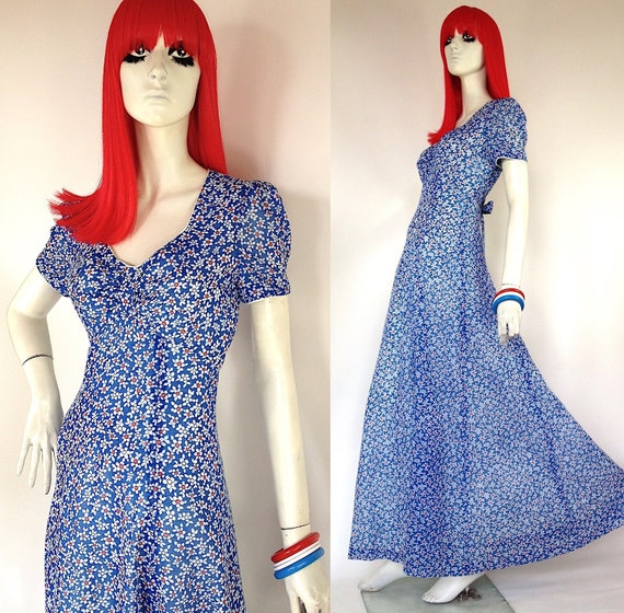 daisy print maxi dress