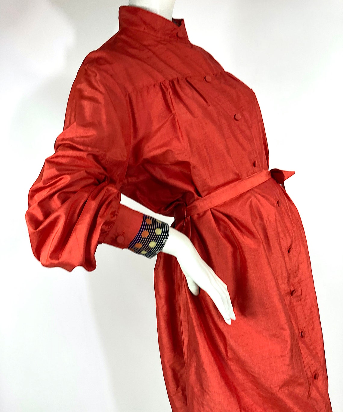 1960s vintage raw silk house coat / long dress / spring jacket Etsy