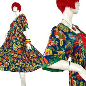 Ann Reeves & Co. 1970s vintage 70s floral midi maxi dress / Biba / 40s / XS