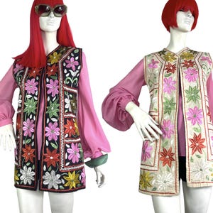 1970s true vintage 60s afghan waistcoat / boho / Lux Hippie / embroidered / Hippy vest / reversible