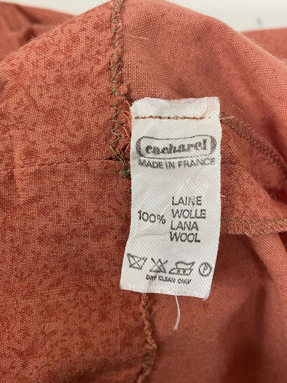 Cacharel 1970s wool midi shirt smock dress / Cott… - image 9