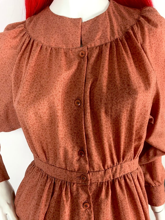 Cacharel 1970s wool midi shirt smock dress / Cott… - image 5