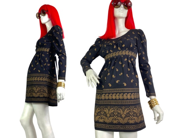 Miss Impact 1960s Indian Cotton mini dress / bloc… - image 1