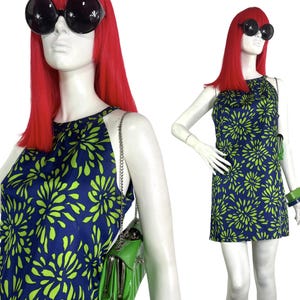 1960s vintage psychedelic Mod mini dress / 70s / party / Twiggy / Go Go / Hullabaloo