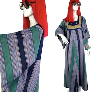 1960s vintage hippie ethnic kaftan maxi dress / Lux hippie / caftan / 70s marrakech