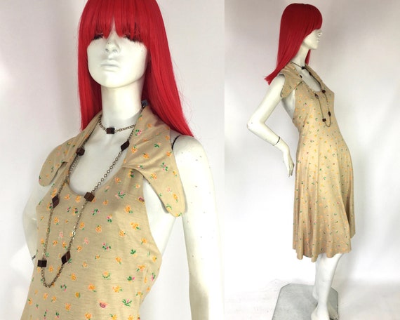 Vintage 1970s Bus Stop Lee Bender midi halter neck
