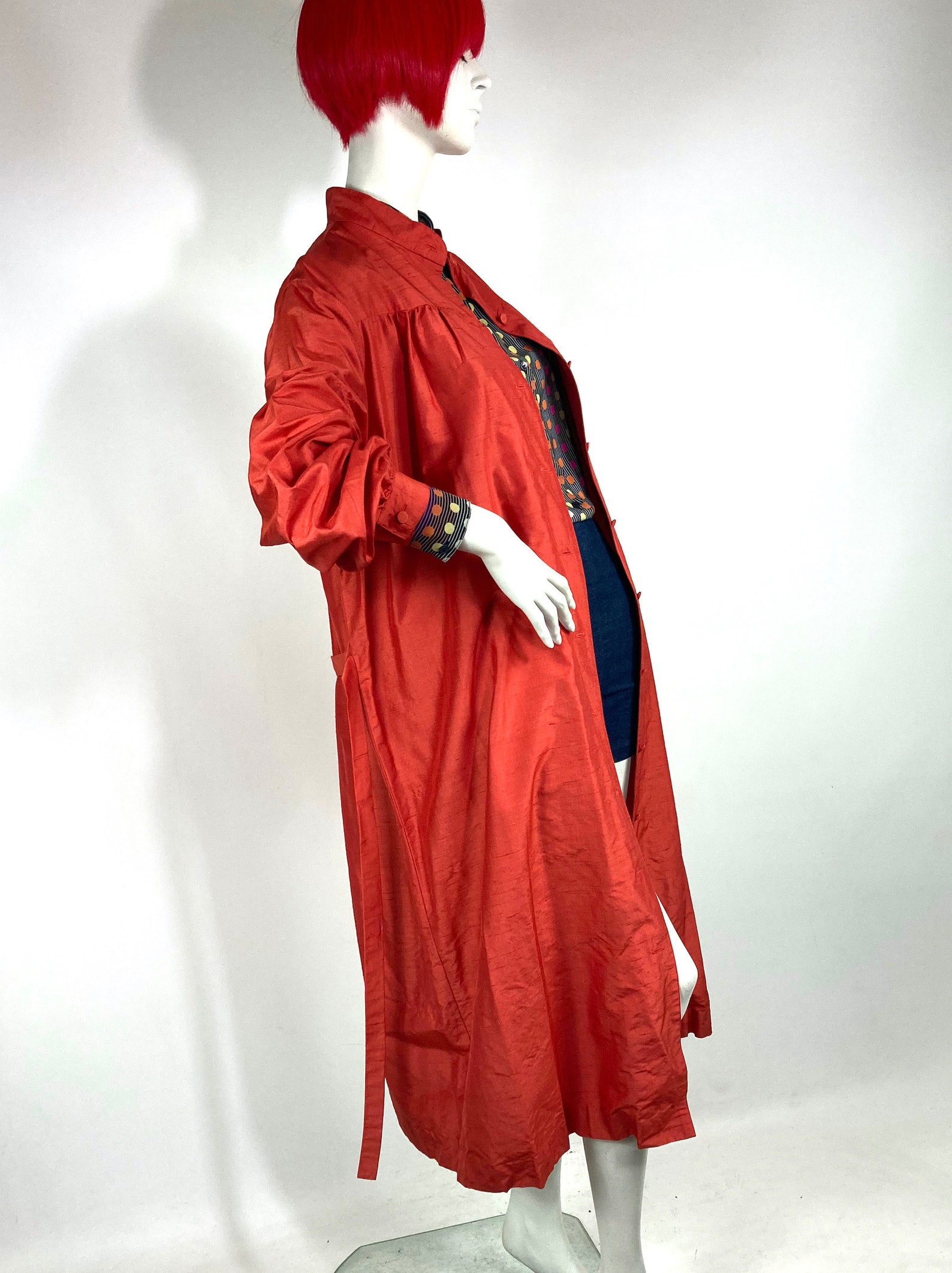 1960s vintage raw silk house coat / long dress / spring jacket Etsy