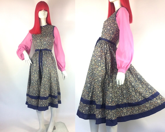 1970s vintage Liberty cotton pinafore dress / Anna