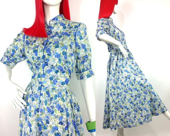 1970s vintage Liberty cotton dress / poppies / dai