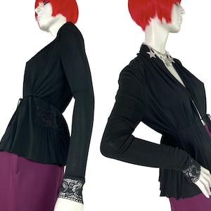 Janice Wainwright 1970s Deco vintage jacket / gothic / 40s style / crochet trim