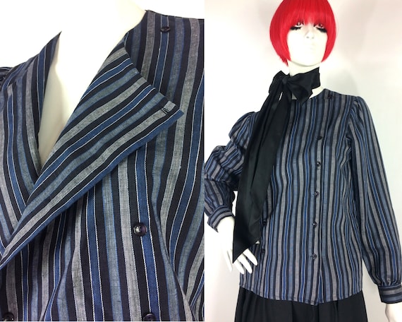 1980s vintage striped cotton tunic / blouse / Libe