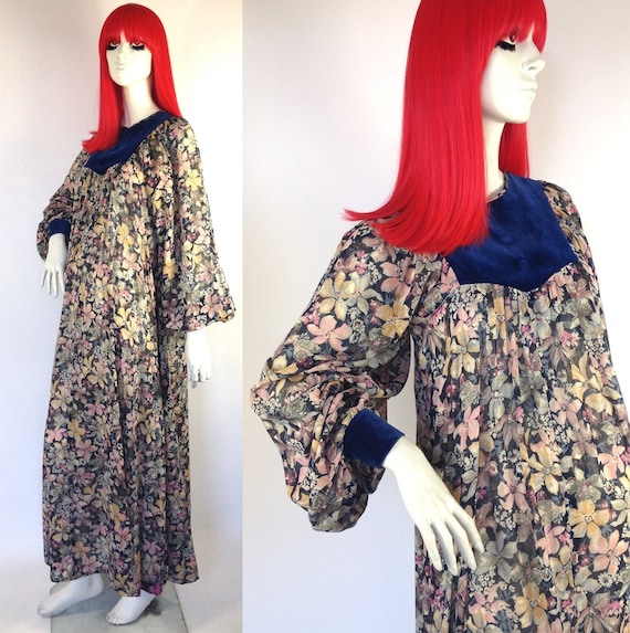 Pat Farrell Vintage 1960s floral sheer maxi dress