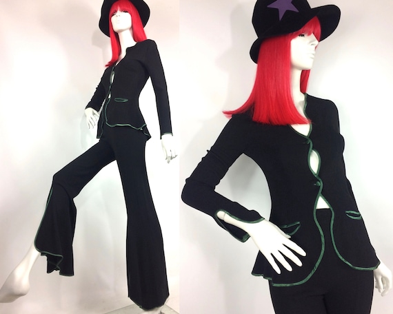 Ossie Clark 1970 vintage moss crepe 'Judy' suit /