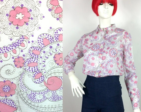 1960s vintage Fairy Ring paisley shirt / Psych / Mod / Syd Barrett / S –  Top of the Shops Boutique