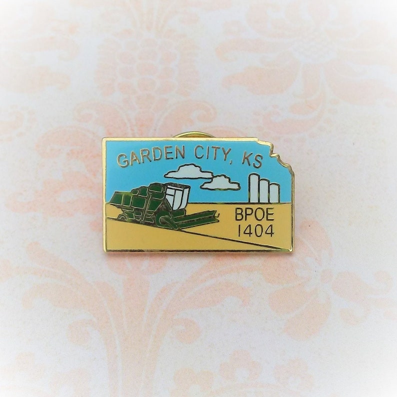 State Souvinir Pin Garden City Ks Bpoe 1404 Enamel Pin Farm Etsy