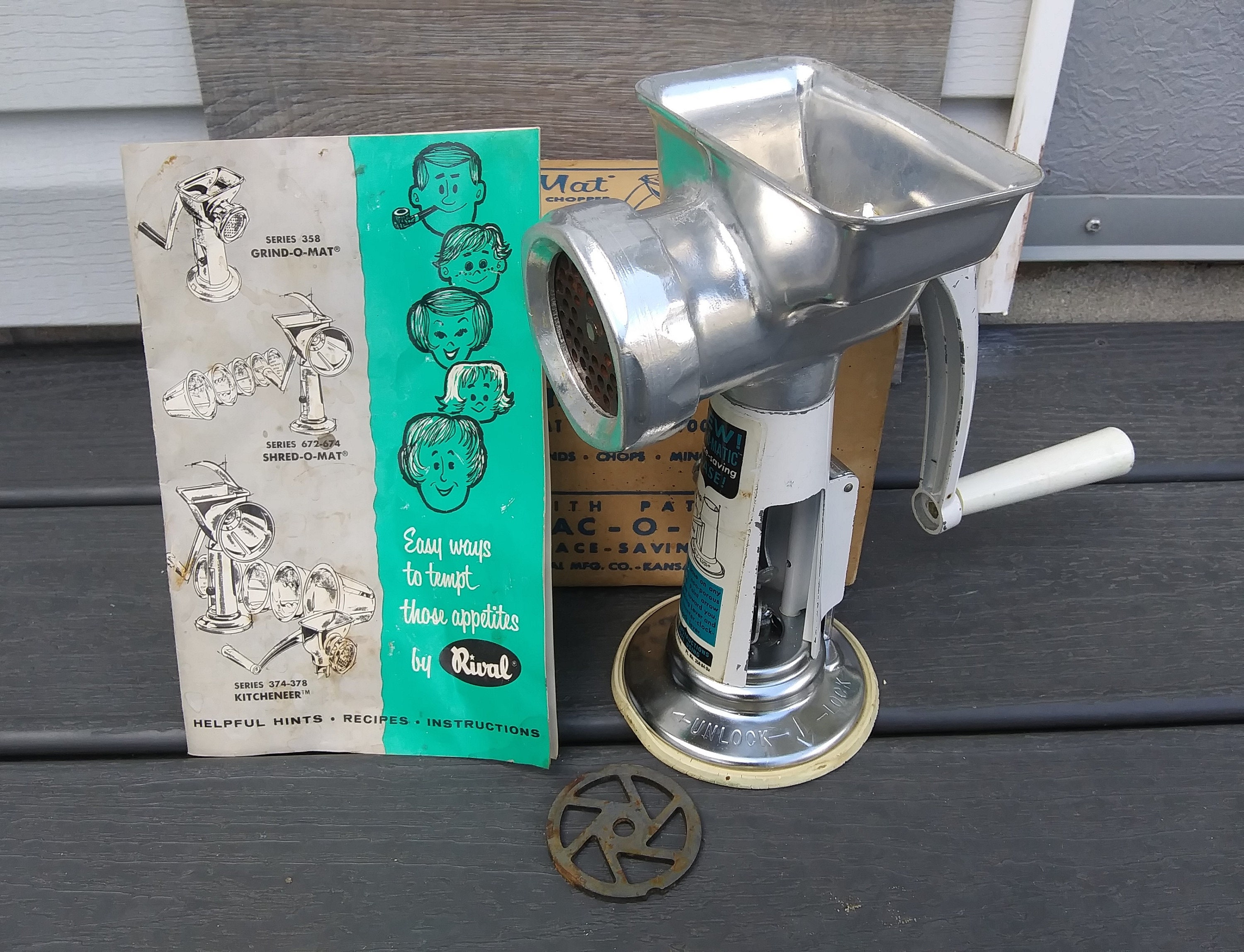 Rival GrindOMatic Food Chopper Meat GrinderRetro Kitchen Etsy