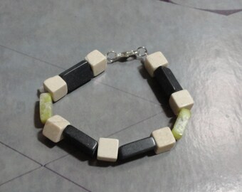 Jade , Blackstone, and Riverstone  Bracelet