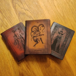Leather handmade book with laser engraving