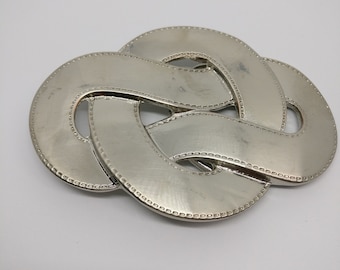 Silver belt buckle - Shaped like a knot (40 mm)