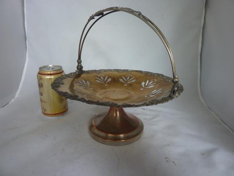 Vintage Silver Plated Brides Basket Worn Finish Great Look Etsy